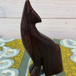 Vintage Handmade Carved Wooden Coyote figurine